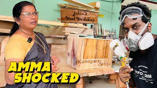 Amma Reaction 😰 On my Hard Work 🤔 Customised Teakwood Gifts [upl. by Adnole]