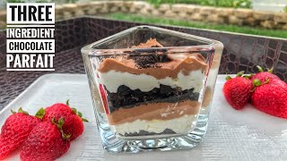 Chocolate Mousse Parfait  3 Ingredients Dessert  4K  By Blessed One [upl. by Valer]