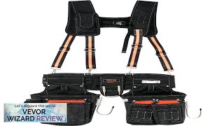 VEVOR Tool Belt with Suspenders 1680D Polyester 29 Pockets 2954 inches Adjustable Review [upl. by Suilenroc]