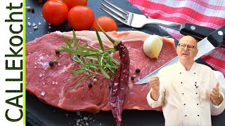 Steak richtig medium braten  In der Pfanne Rumpsteak zubereiten [upl. by Odelle]