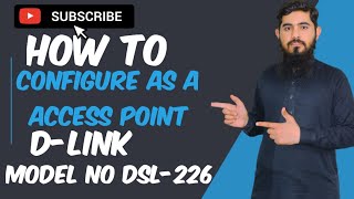 How To Configure As A  Access point  DLink Device  Model No DSL226 [upl. by Abram]