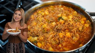 SOPA DE FIDEO With GROUND BEEF amp POTATOES a very affordable meal under 30 minutes [upl. by Ennybor]