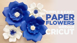 DIY Paper Flowers without Cricut  Simple and Easy Paper Flower Making  No Template needed [upl. by Setarcos436]