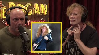 Joe Rogan Dave Mustaine on his HEADBANGING injury [upl. by Ahteral]