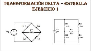 Transformación deltaestrella ejercicio 1 Circuitos basicos [upl. by Llerdnek]