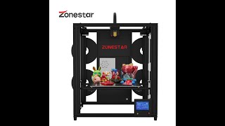 ZONESTAR 2021 4 Extruder multicolour FDM 3D Printer 43quot TFTLCD Ultra Silent Auto Leveling Z9V5 [upl. by Aihsad196]