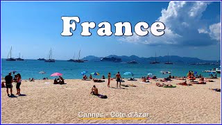 【4K】WALK  CANNES  France  BEACH 4K video Travel vlog [upl. by Ennahteb]