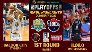 MPBL HIGHLIGHTS ILOILO VS BACOOR CITY PLAYOFFS 1ST ROUNDGAME 1 OCTOBER 7 2023 [upl. by Casteel]