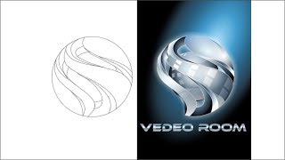 Corel Draw como vetorizar um logo 3D metálico através de um desenho feito a lápis parte 1 [upl. by Chemesh]