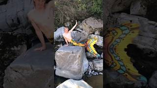 Merman dance on the stone 🧜‍♂️💃😂 merman mermaid dancing [upl. by Kare379]