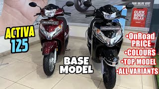 2024 Honda Activa 125 Detailed Review Price  Mileage  Colours  Honda Activa 125 Base Model [upl. by Yllatan]