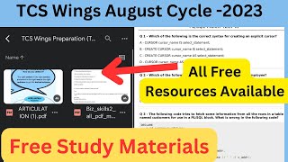 TCS Wings August Preparation  All Track Details  Free Resources  Exam Overview [upl. by Medor]