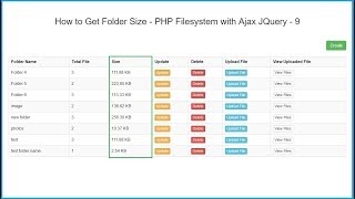 How to Get Folder or Directory Size  PHP Filesystem with Ajax JQuery  9 [upl. by Crellen380]