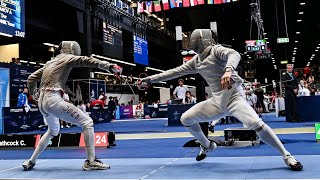 Colin Heathcock vs Oh Sanguk 오상욱  Alger 2023 Sabre World Cup T8  USA 🇺🇸 vs Korea 한국 🇰🇷 [upl. by Tedi]