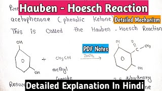 HaubenHoesch Reaction  Mechanism  Complete Notes For Bsc2nd Year  organicchemistry bscnotes [upl. by Llarret]