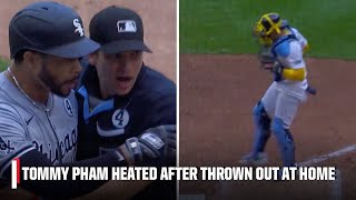 White Sox broadcaster HEATED with Tommy Pham after he was thrown out at the plate 😳  ESPN MLB [upl. by Pierson]