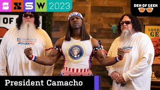 PRESIDENT CAMACHO Not Terry Crews Arrives From Idiocracy For 2024 Run  SXSW [upl. by Gnilrits]