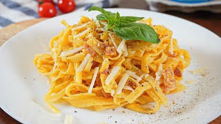 Authentic Italian Carbonara Pasta with American Touch  ONLY 5 Ingredients [upl. by Ennairda]