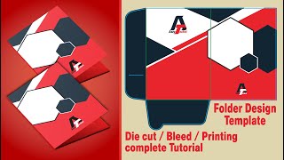 Prepress  Bleed  die cut and Printing How to Create a folder design on Adobe Illustrator [upl. by Amanda]