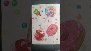 drawing another food page in my sketchbook part 4 art markers drawing foodart shorts [upl. by Ayekin]