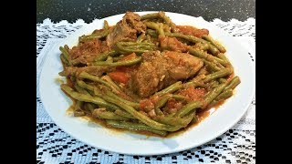 لوبياماشتوخضراباللحم بصل و طوماطيش Haricots vert à la viande [upl. by Aidan]