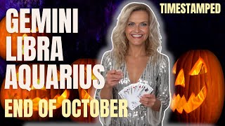 Whats Coming for Gemini Libra amp Aquarius This Halloween End of October Tarot Reading [upl. by Gilmore803]