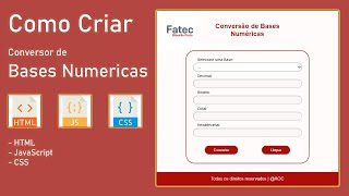 Como Criar Conversor de Bases Numericas  HTML JS CSS [upl. by Brookhouse]