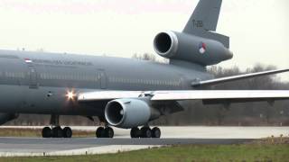 KDC10  Gulfstream  C130 KLU Departure together at Eindhoven [upl. by Steffane]