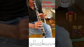 How to play a simplified version of Happy Birthday on your clarinet Clarinet with sheet [upl. by Teragram]