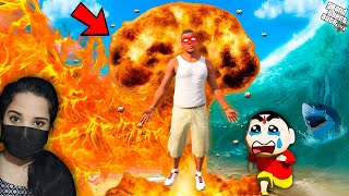 Franklin Gets Fire Elemental Power  Shinchan  GTA 5 [upl. by Colline605]