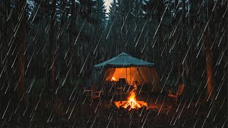 Rain on Tent Roof  Peaceful Mountain Sounds for Deep Sleep  Relaxing Rain Sounds Inside Mountain [upl. by Ekul]