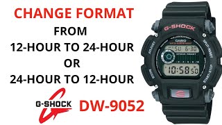 How to change the format from 12hour to 24hour or 12hour to 24hour on the GShock DW 9052 [upl. by Tessler]