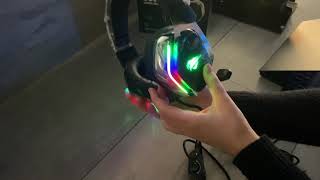 Unboxing Havit H2018U 7 1 USB gaming headphones med LED lys [upl. by Susana]