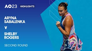 Aryna Sabalenka v Shelby Rogers Highlights  Australian Open 2023 Second Round [upl. by Lihas]