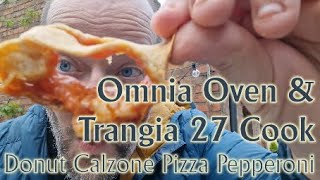 Trangia 27 amp Omnia Camping Oven Cook Donut Calzone Pizza Pepperoni [upl. by Enuj]