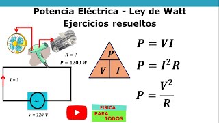 Potencia Eléctrica  Ejercicios resueltos [upl. by Eirffej420]