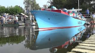 Towing and sailing of model Emma Maersk [upl. by Nawk]