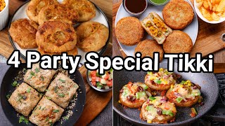 Party Special Veg Tikki  4 Ways Unique amp Tasty Snacks  Interesting Tea Time Evening Snacks [upl. by Ardnazil]