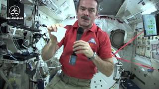 Chris Hadfield explique comment ramasser des liquides renversés dans la station spatiale [upl. by Uuge541]