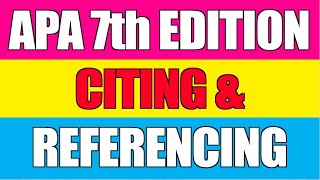 Your quick guide to citing and referencing in APA 7th Edition [upl. by Burkitt]