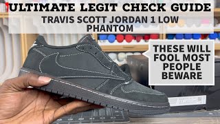 LEGIT CHECK REFERENCE  TRAVIS SCOTT JORDAN 1 LOW PHANTOM BLACK  THEY USE THE SAME MATERIALS [upl. by Legnaleugim]