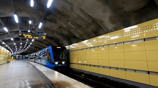 Rådhuset to Kristineberg via Fridhemsplan SL metro  Tunnelbanan Stockholm Sweden [upl. by Anilec439]