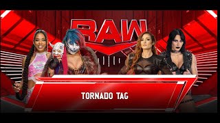 Chaos Erupts Raw Womens Tornado Tag Team Match  WWE 2K24 [upl. by Ellevehs501]