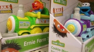 Ernie Farm Train and Cookie Monster Food Train  Sesame Street [upl. by Blair556]