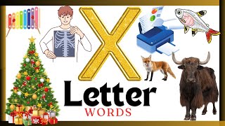 Learn the letter x  x letter words for kids  Letter X words  phonics  X Words abcd [upl. by Adelbert142]