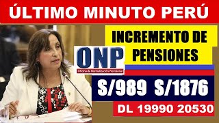 ONP AUMENTO DE PENSIONES MÍNIMAS PARA JUBILADOS ONP DL19990 Y 20530 COMUNlCADO ONP [upl. by Akiemahs641]