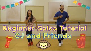 Beginner Salsa  Easy Dance Tutorial  CJ and Friends [upl. by Leander583]