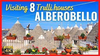 ALBEROBELLO Puglia Italy walking tour in 4k Inside Trulli houses [upl. by Leasim]