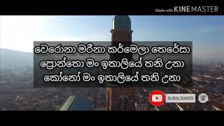 Man Italiye Thani Una  මං ඉතාලියේ තනි වුනා   LYRICS   Dhanapala Udawatta  Lyrics Video [upl. by Eylk]