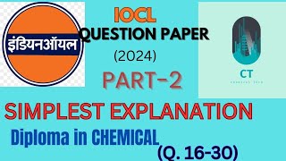 IOCL Question Paper 2024PART2IOCL Question Paper 2024 Simple ExplanationIOCL Recruitment 2024 [upl. by Ailecara990]